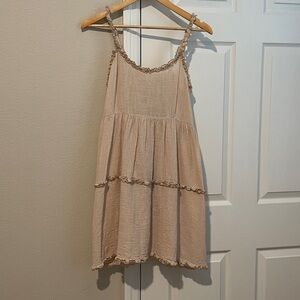 Easel Cream Tiered Sundress